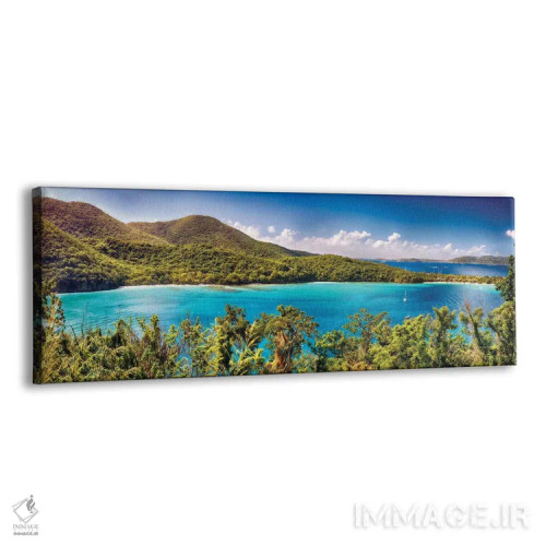 تابلو نمای پانوراما از خلیج هاوکنست، سنت جان، جزایر ویرجین آمریکا اثر جورج اوزه - نمای پرسپکتیو محصول