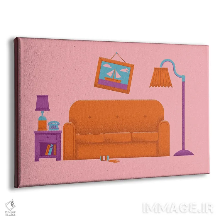 تابلو شوخی مبل (ارجاع به سکانس مشهور سیمپسونها) اثر برگر بولت - نمای پرسپکتیو محصول