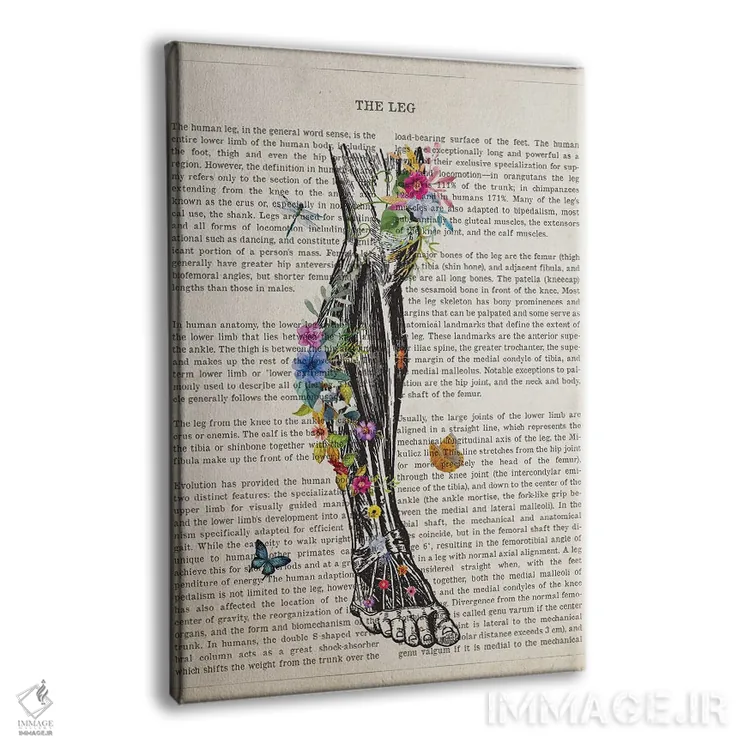 تابلو آناتومی پای انسان (به صورت گل) اثر پیکسل کهنه (استودیو/نام هنری) - نمای پرسپکتیو محصول