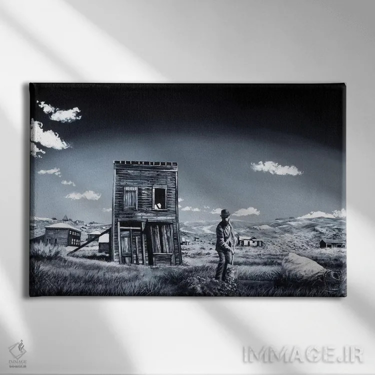 تابلو خارون (قمر پلوتو یا موجود اسطورهای) اثر الک هاکسلی - نمای روبهرو روی دیوار