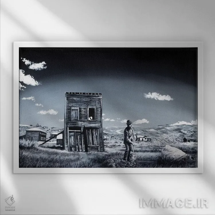 تابلو خارون (قمر پلوتو یا موجود اسطورهای) اثر الک هاکسلی - نمای قابدار سفید