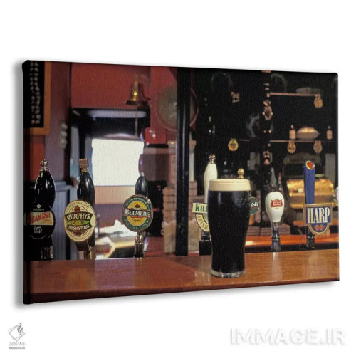 تابلو لیوان استوت روی بار، اولد استند، دوبلین، جمهوری ایرلند (نوشیدنی) اثر آلن کلِر - نمای پرسپکتیو محصول