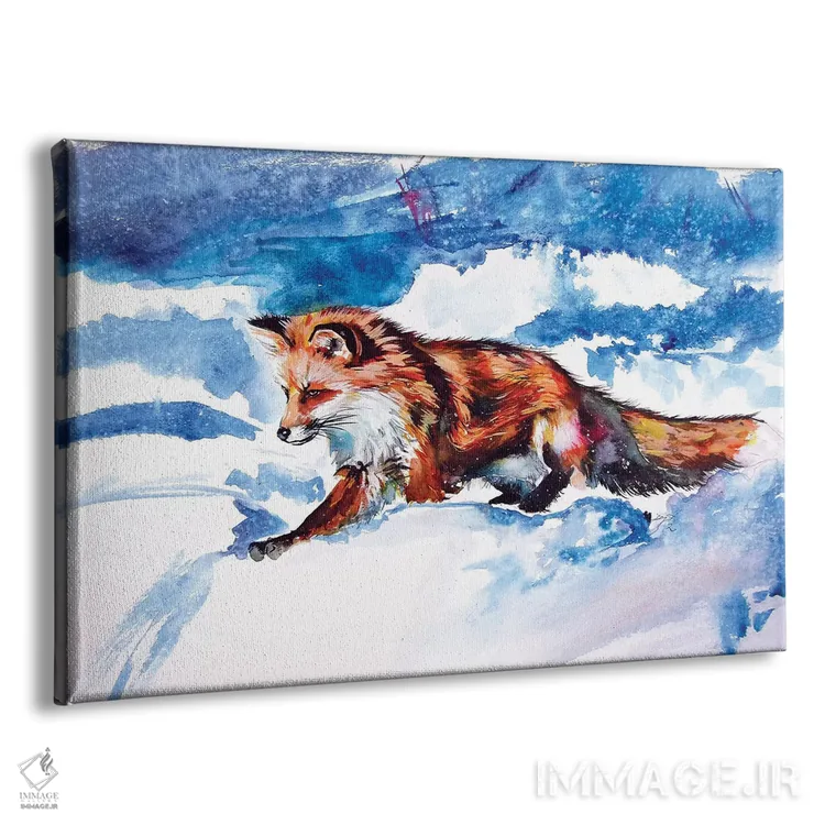 تابلو روباه قرمز در برف اثر آنا بریجیتا کوواچ - نمای پرسپکتیو محصول