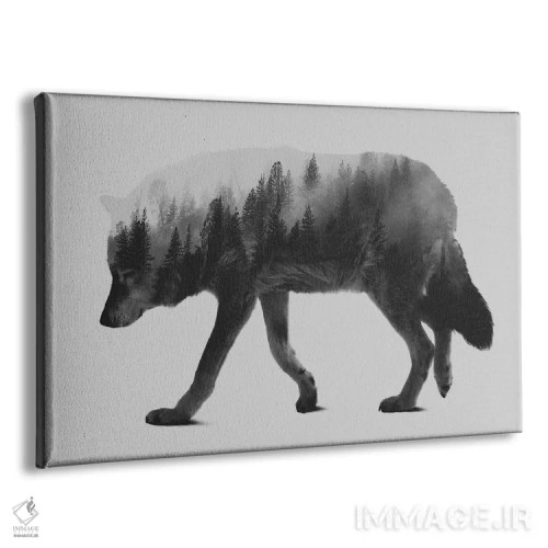 تابلو گرگ ۱ (سیاه و سفید) اثر آندریاس لیه - نمای پرسپکتیو محصول