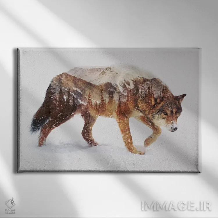 تابلو گرگ قطبی اثر آندریاس لیه - نمای روبهرو روی دیوار