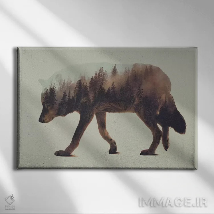 تابلو گرگ I اثر آندریاس لیه - نمای روبهرو روی دیوار