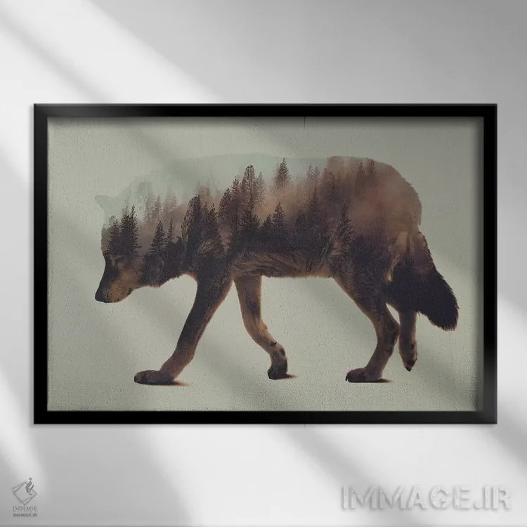 تابلو گرگ I اثر آندریاس لیه - نمای قابدار مشکی