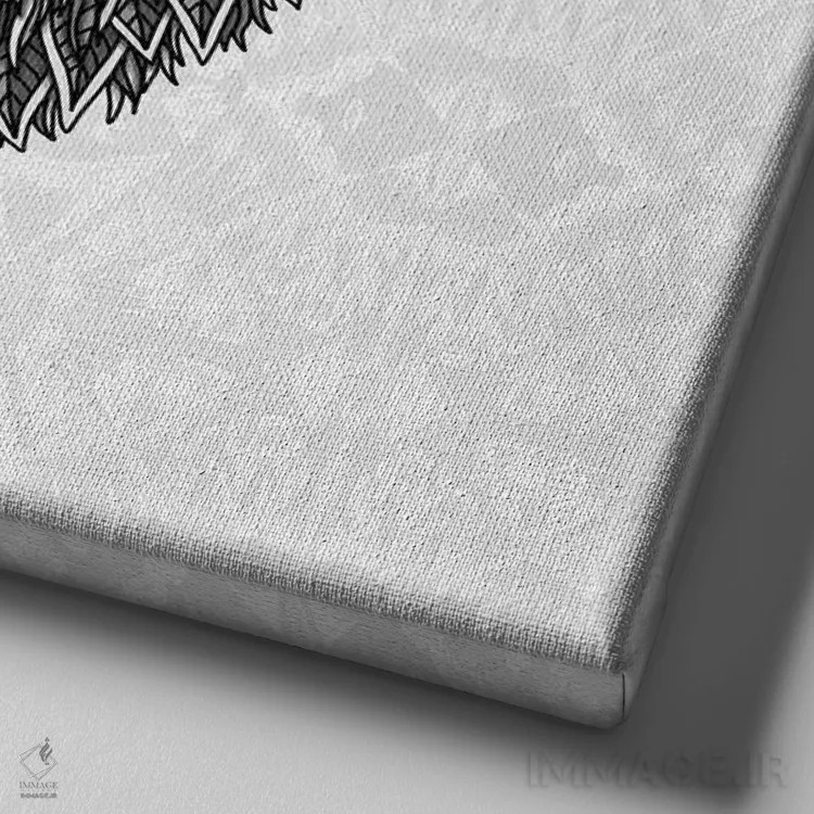 تابلو گرگ خاکستری اثر آنجلیکا پارکر - نمای نزدیک بافت بوم