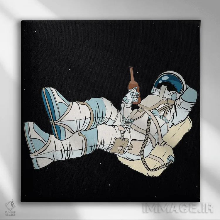 تابلو فضانورد در حال استراحت اثر آرت میرانو - نمای روبهرو روی دیوار