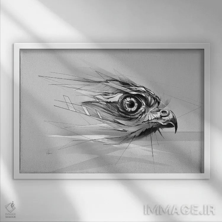 تابلو چشم شاهین اثر الکسیس مارکو - نمای قابدار سفید