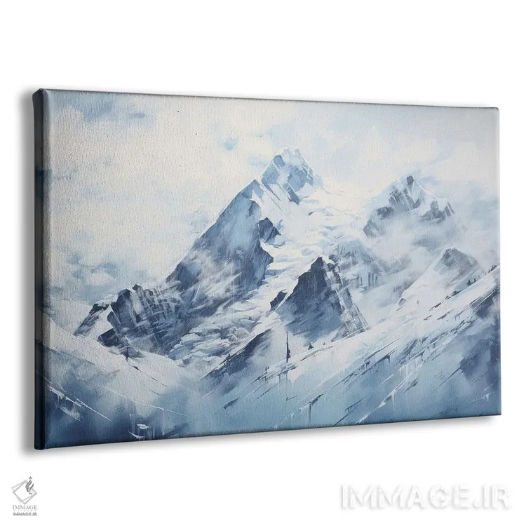 تابلو کوههای آبی (آبرنگ) اثر آنا اوز - نمای پرسپکتیو محصول