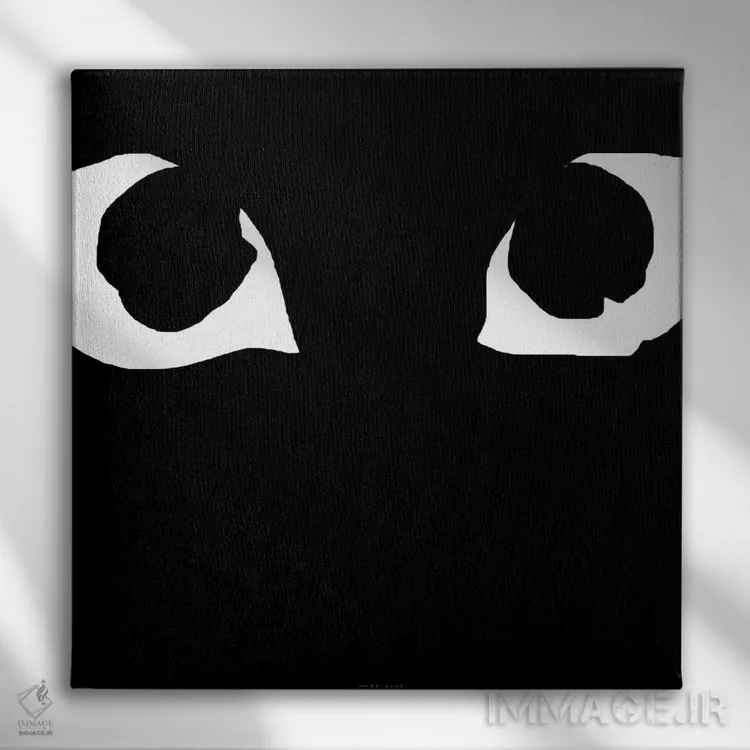 تابلو چشمهای سیاه اثر آرت میرانو - نمای روبهرو روی دیوار