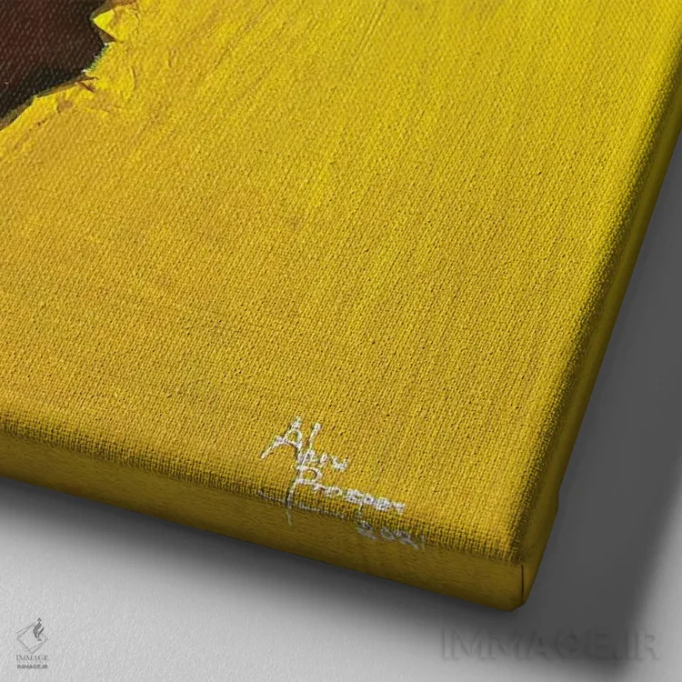 تابلو مطمئن اثر آلو پروسپر - نمای نزدیک بافت بوم