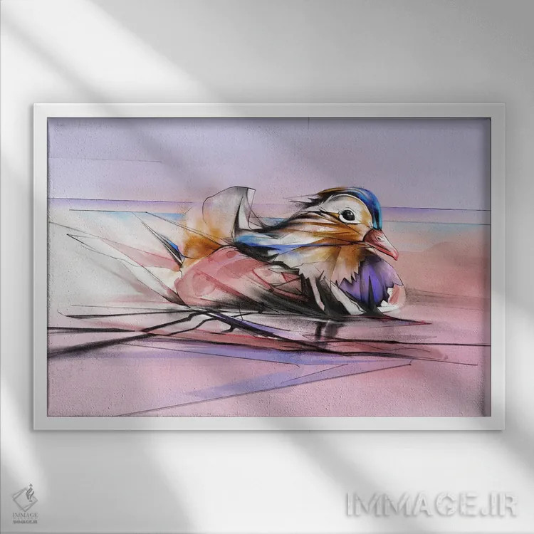 تابلو اردک وحشی اثر الکسیس مارکو - نمای قابدار سفید