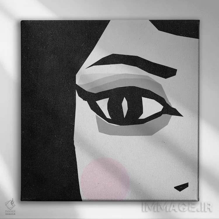 تابلو چشم زن اثر آرت میرانو - نمای روبهرو روی دیوار