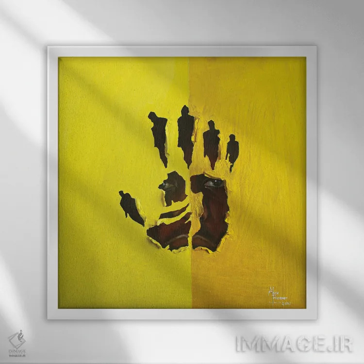 تابلو مطمئن اثر آلو پروسپر - نمای قابدار سفید