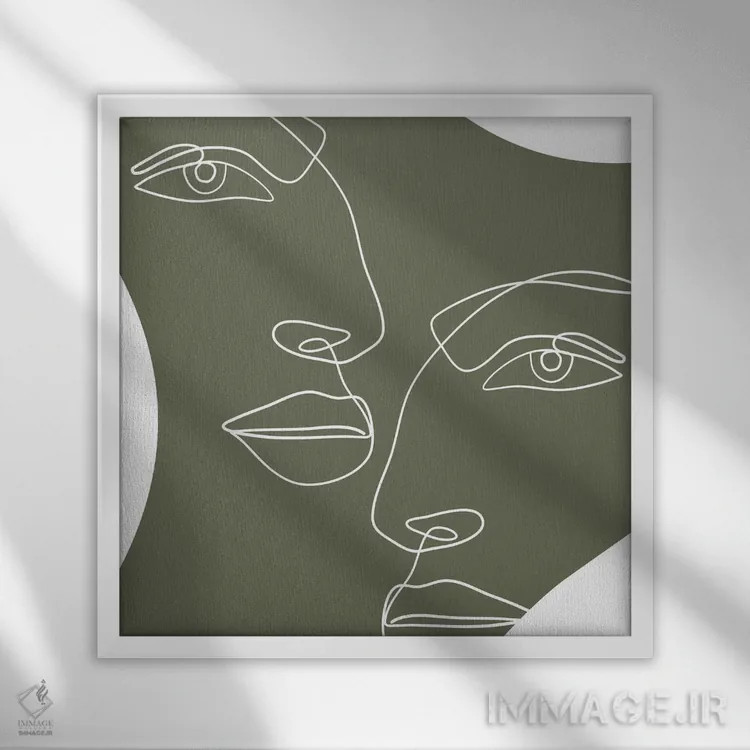 تابلو چهرهها ۳۲ اثر آرت میرانو - نمای قابدار سفید