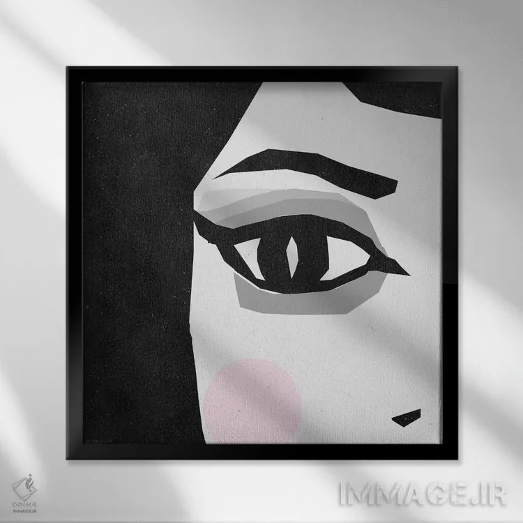تابلو چشم زن اثر آرت میرانو - نمای قابدار مشکی