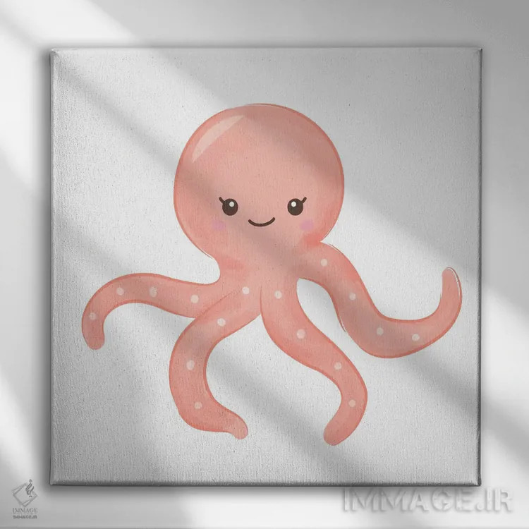 تابلو موجودات دریایی بامزه اثر آرت میرانو - نمای روبهرو روی دیوار