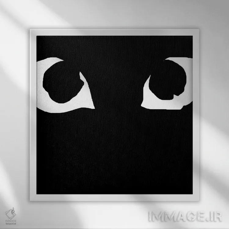 تابلو چشمهای سیاه اثر آرت میرانو - نمای قابدار سفید