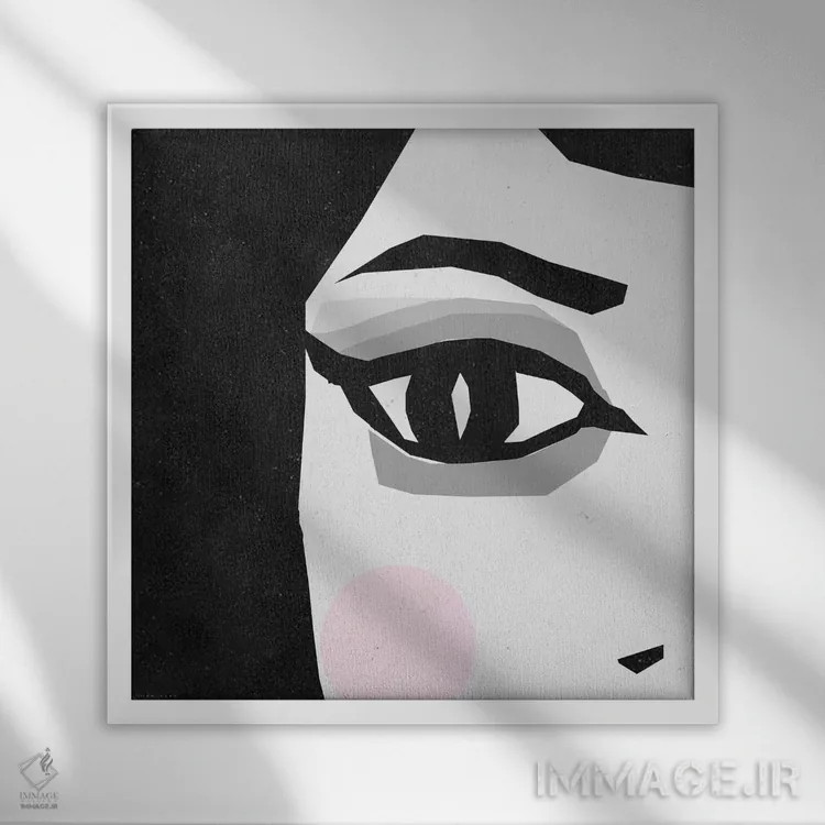 تابلو چشم زن اثر آرت میرانو - نمای قابدار سفید