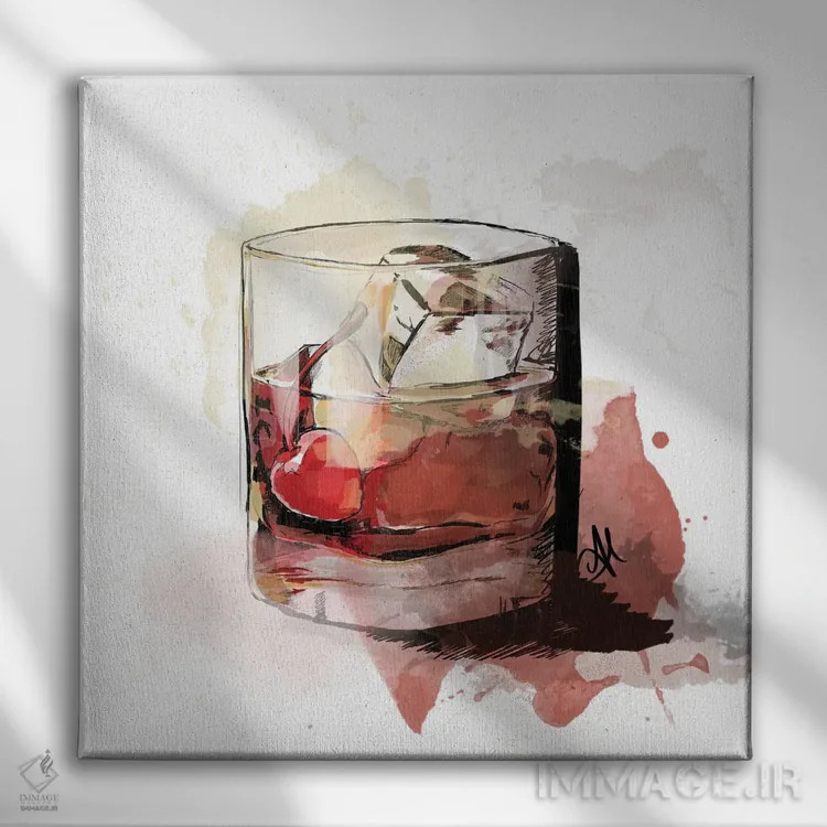 تابلو نوشیدنی Bowd (نام خاص) اثر آلیسون پِتری - نمای روبهرو روی دیوار