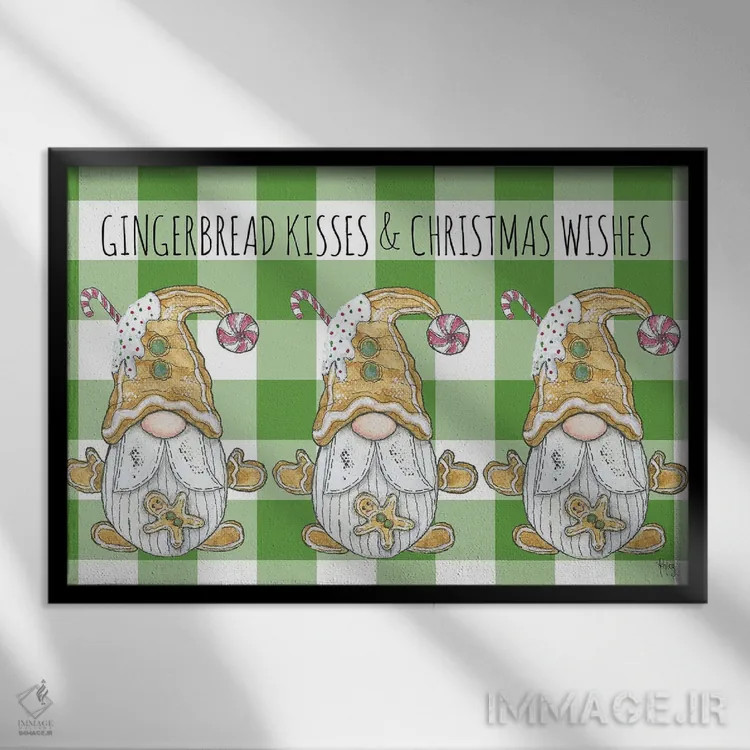 تابلو بوسههای نان زنجبیلی اثر اشلی بردلی - نمای قابدار مشکی