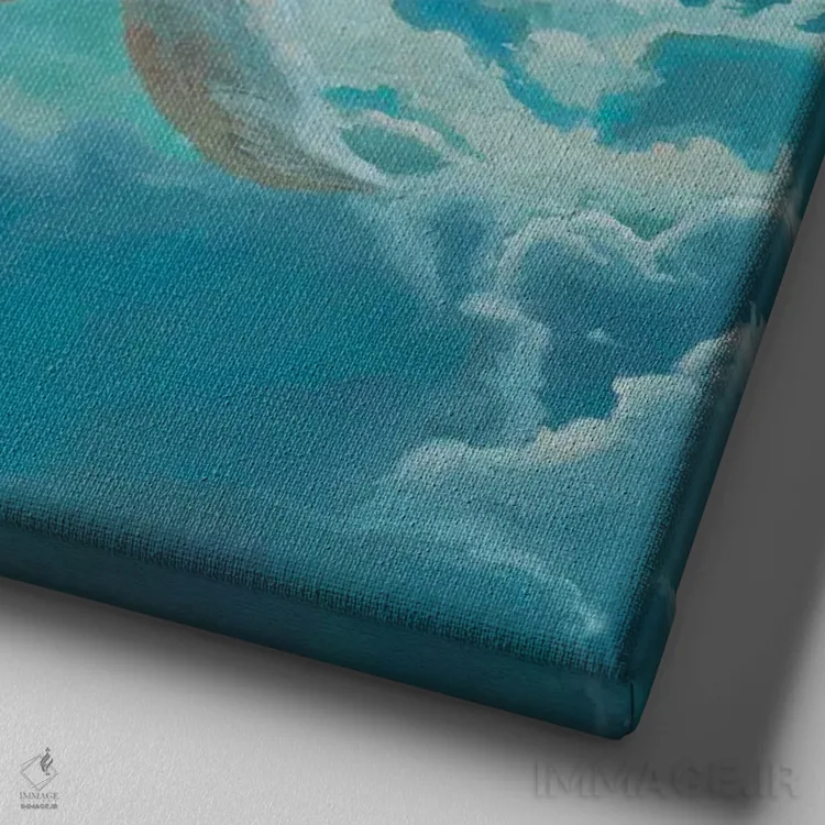 تابلو گرگ پرنده اثر آرتور ریو - نمای نزدیک بافت بوم