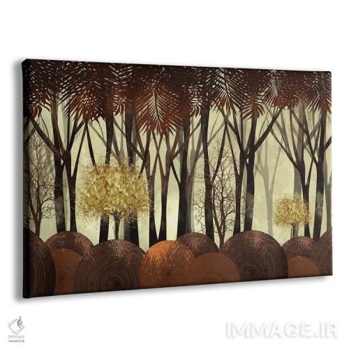 تابلو منظره جنگل پاییزی اثر آرسی بسی - نمای پرسپکتیو محصول