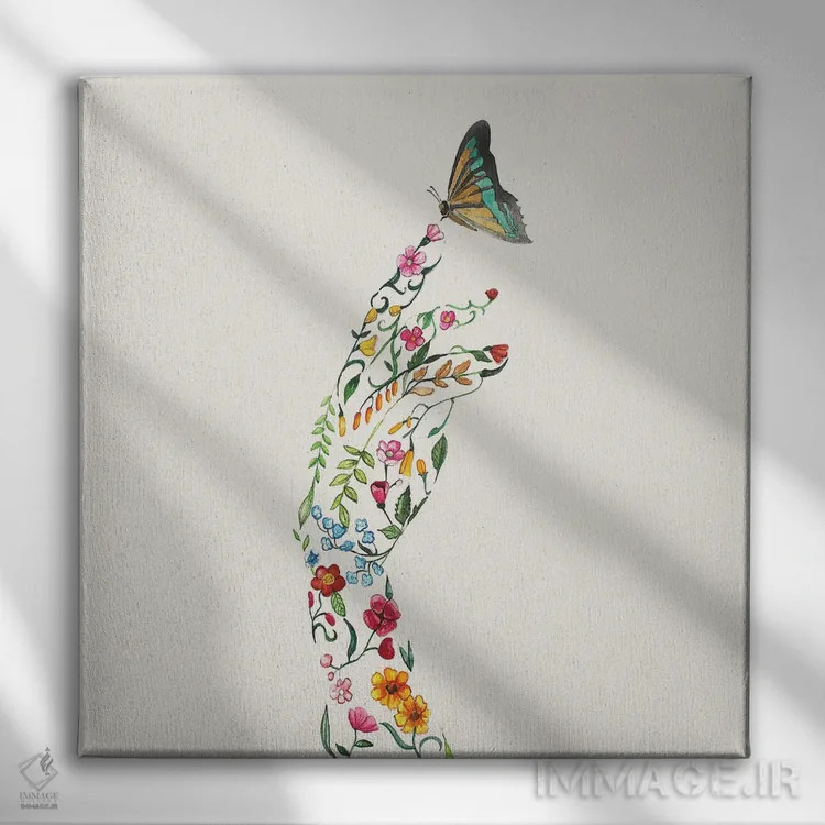 تابلو گرفتن پروانه اثر آرتی گوآوا - نمای روبهرو روی دیوار