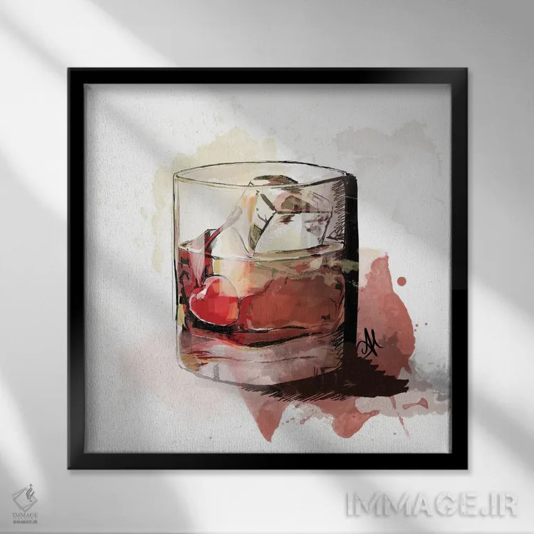 تابلو نوشیدنی Bowd (نام خاص) اثر آلیسون پِتری - نمای قابدار مشکی