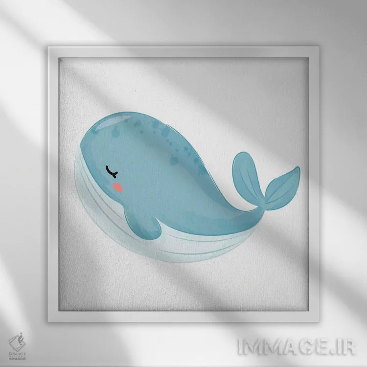 تابلو موجودات دریایی بامزه اثر آرت میرانو - نمای قابدار سفید