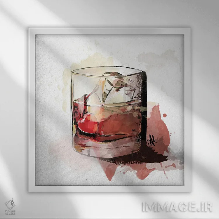 تابلو نوشیدنی Bowd (نام خاص) اثر آلیسون پِتری - نمای قابدار سفید