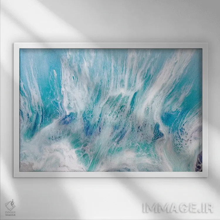 تابلو لاکونا کف ملایم دریا اثر آنتوانل - نمای قابدار سفید