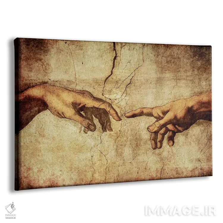 تابلو Michelangelo's Frescoes,آفرینش آدم، نقاشیهای میکل آنژ (هنر کلاسیک) اثر آدریان ویریو - نمای پرسپکتیو محصول