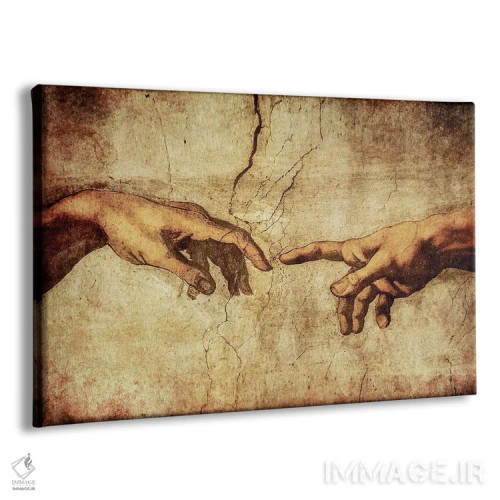 تابلو Michelangelo's Frescoes,آفرینش آدم، نقاشیهای میکل آنژ (هنر کلاسیک) اثر آدریان ویریو - نمای پرسپکتیو محصول