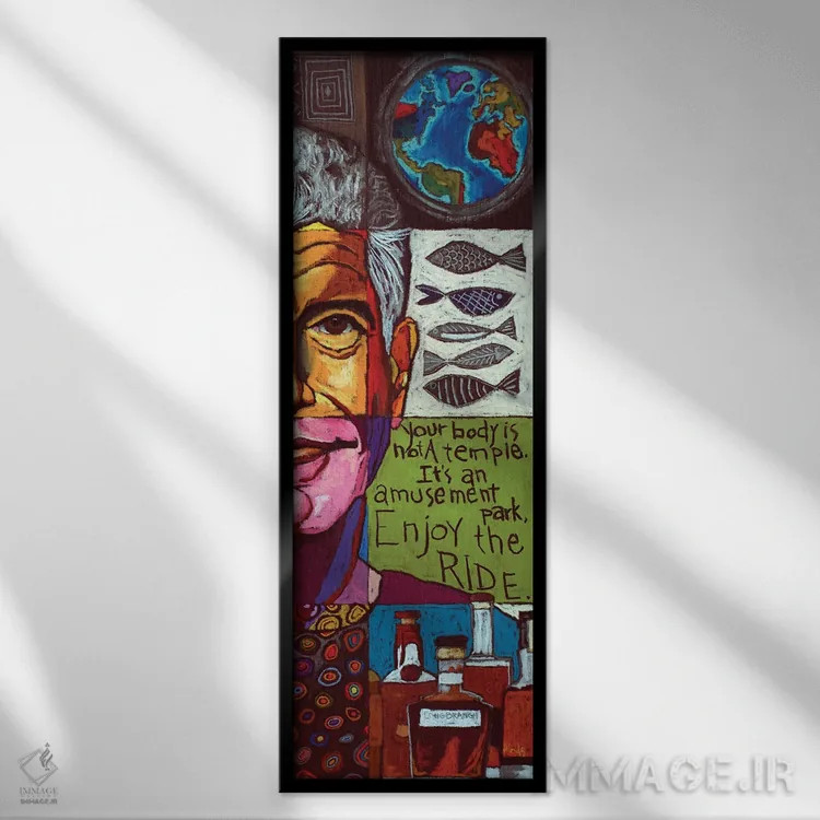 تابلو کلاژ آنتونی بورباور اثر دیویدای هینْدز - نمای قابدار مشکی