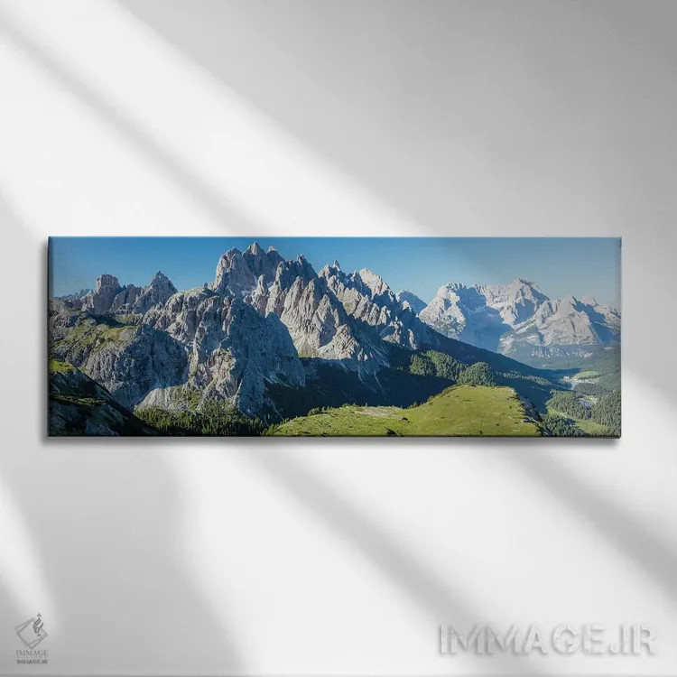 تابلو کوه مونته کریستالو و کاباوری دی میزورینا، دولومیتهای سکستن، ایتالیا اثر گارث مککورمک - نمای روبهرو روی دیوار