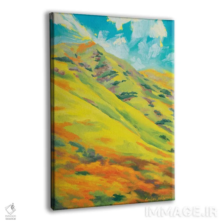تابلو مزارع همیشهبهار شقایق شماره ۱ اثر آندریا فِیرفرویس - نمای پرسپکتیو محصول
