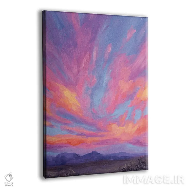 تابلو کوههای دوردست زیر آسمانهای شربتی اثر آندریا فِیرفرویس - نمای پرسپکتیو محصول