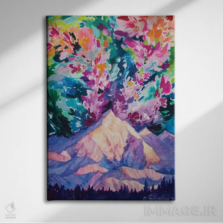 تابلو جادو بالای کوه اثر آندریا فِیرفرویس - نمای روبهرو روی دیوار