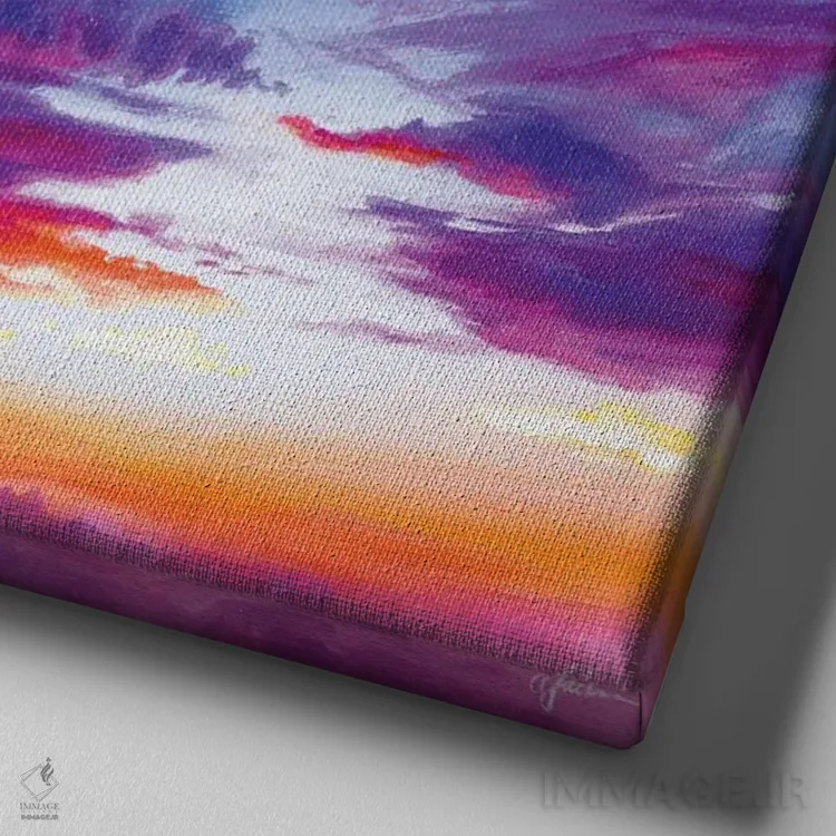 تابلو گرگومیش کوه دوم اثر آندریا فِیرفرویس - نمای نزدیک بافت بوم