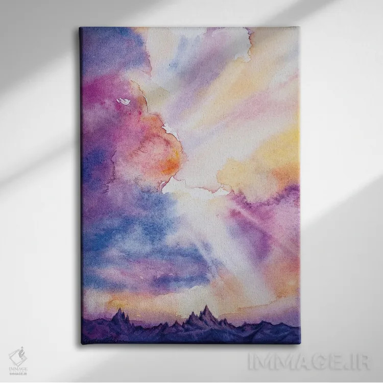 تابلو قلهها اثر آندریا فِیرفرویس - نمای روبهرو روی دیوار