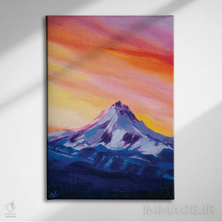 تابلو مطالعهٔ کوه اول اثر آندریا فِیرفرویس - نمای روبهرو روی دیوار