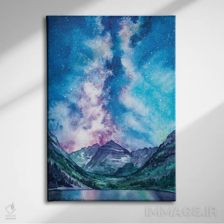 تابلو کهکشان راه شیری بر فراز مارون بلز اثر آندریا فِیرفرویس - نمای روبهرو روی دیوار