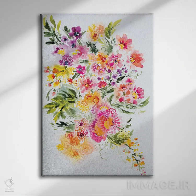 تابلو گلهای بازیگوش اثر آندریا فِیرفرویس - نمای روبهرو روی دیوار