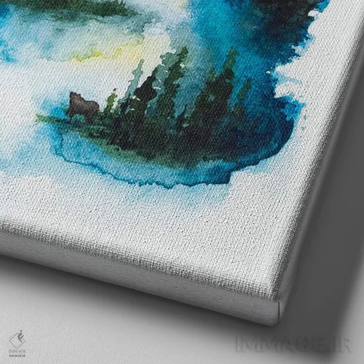 تابلو انعکاسهای شبانه اثر آندریا فِیرفرویس - نمای نزدیک بافت بوم