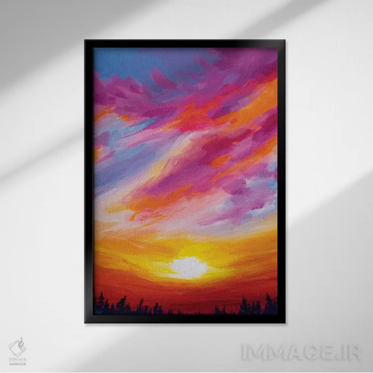 تابلو غروب نوامبر دوم اثر آندریا فِیرفرویس - نمای قابدار مشکی