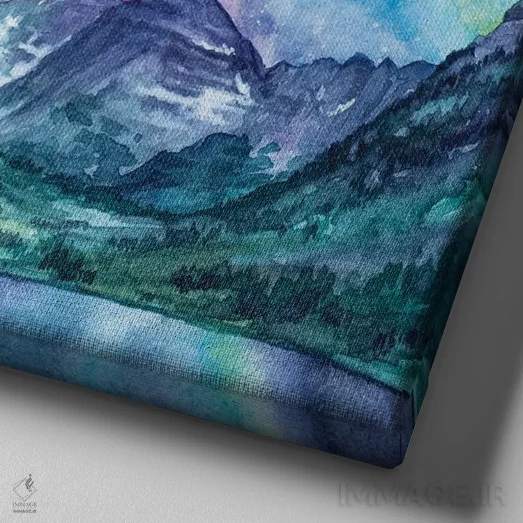 تابلو کهکشان راه شیری بر فراز مارون بلز اثر آندریا فِیرفرویس - نمای نزدیک بافت بوم