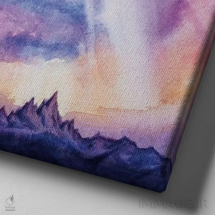 تابلو قلهها اثر آندریا فِیرفرویس - نمای نزدیک بافت بوم